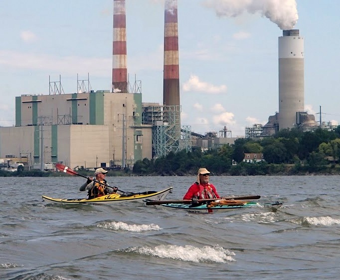 Potomac Passagemaker: Passing Morgantown Power Plant at the 301 bridge (Bob Shakeshaft photo)